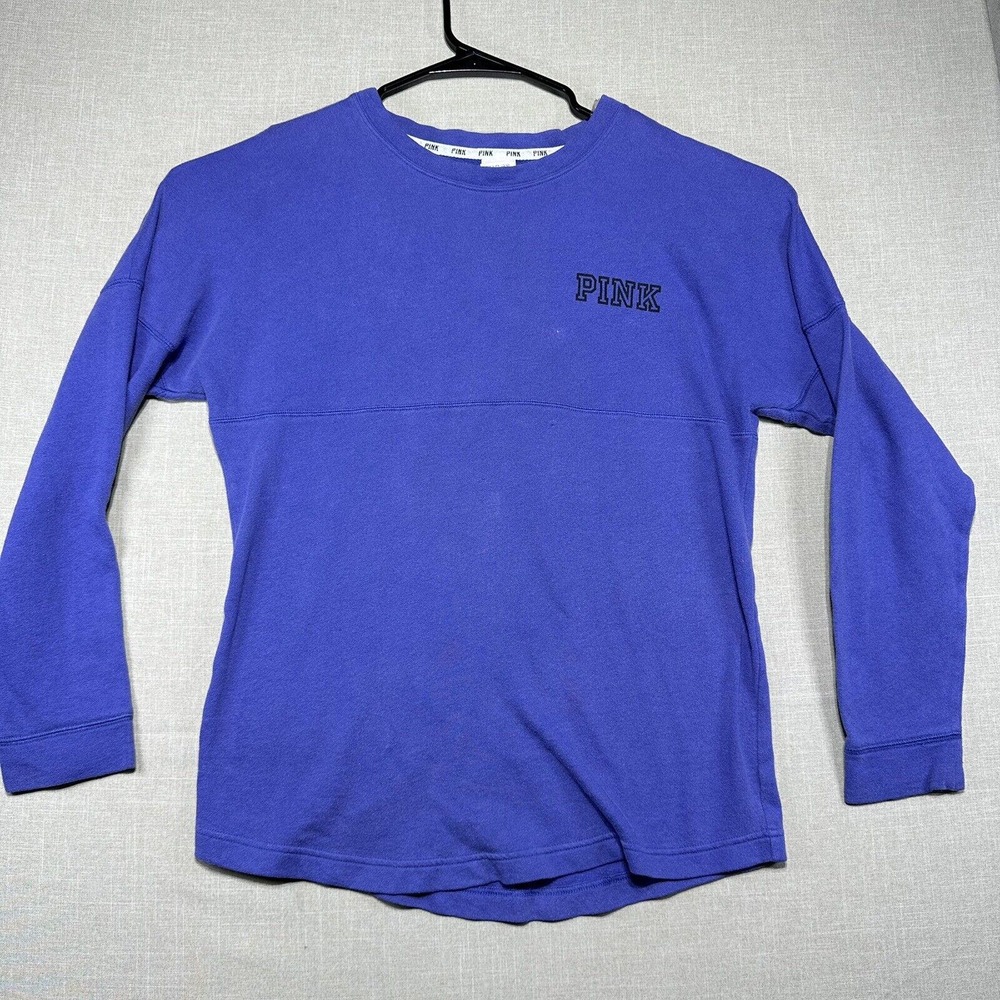 Victorias Secret PINK Sweater Womens XS Purple Sweatshirt Logo Ladies